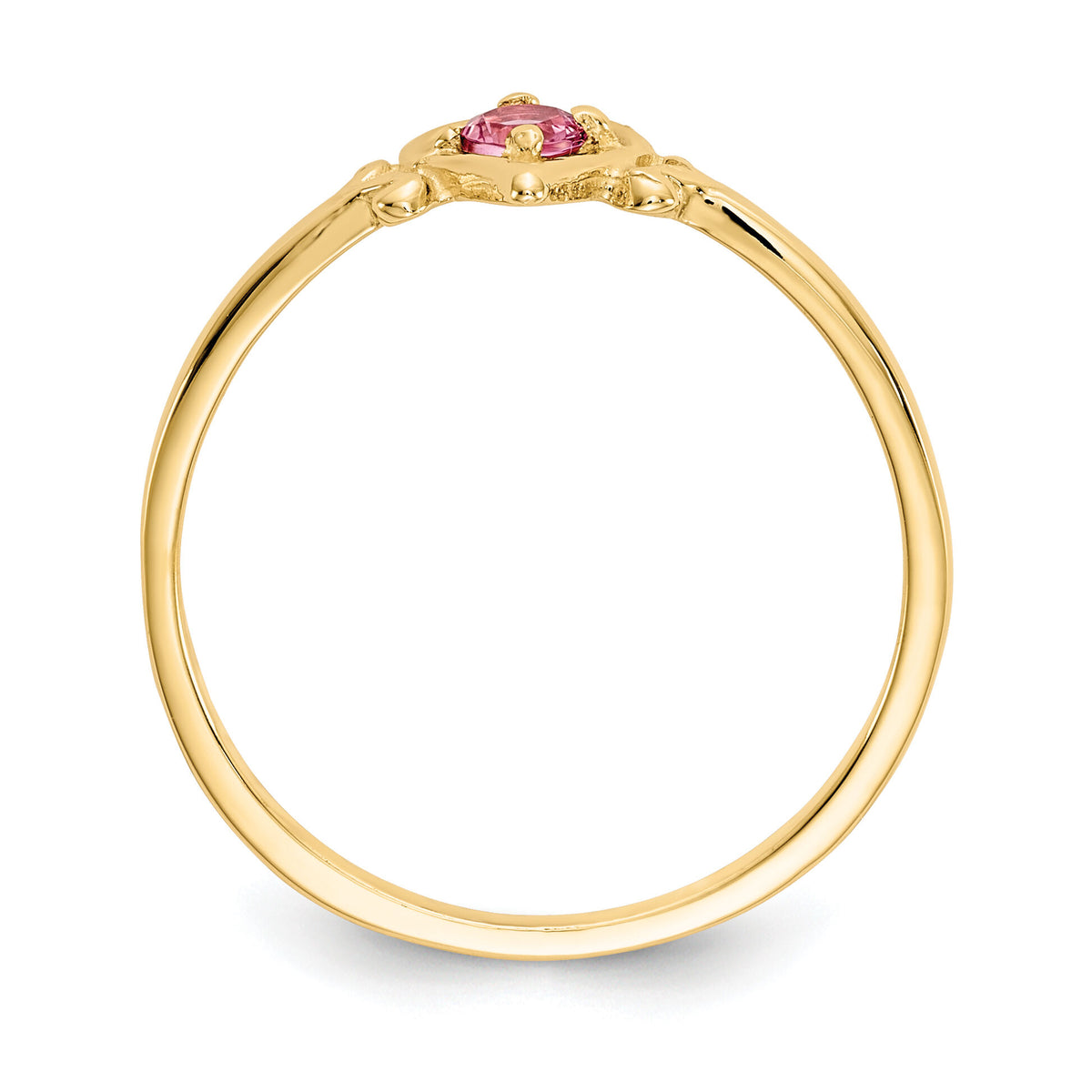 14K Pink Tourmaline Birthstone Heart Ring-YC433