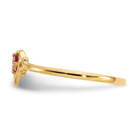 14K Pink Tourmaline Birthstone Heart Ring-YC433