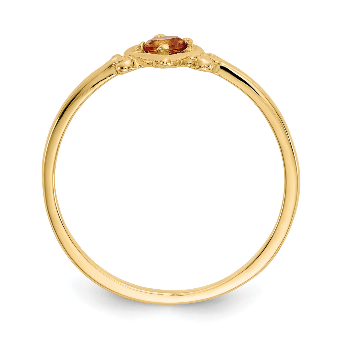 14K Citrine Birthstone Heart Ring-YC434