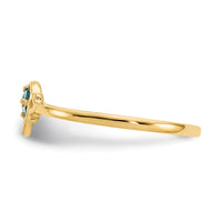 14K Blue Topaz Birthstone Heart Ring-YC435