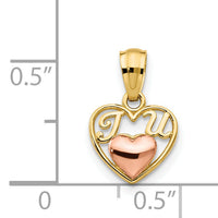 14k Two-tone Mini I LOVE U Charm-YC454
