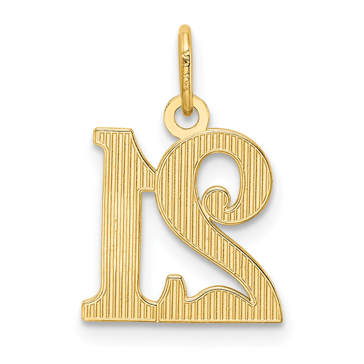 14k Diamond-cut 21 Pendant-YC459