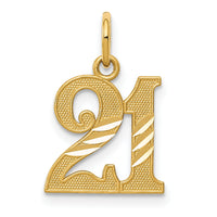 14k Diamond-cut 21 Pendant-YC459