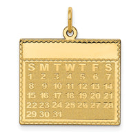 14k Sunday the First Day Calendar Pendant-YC461