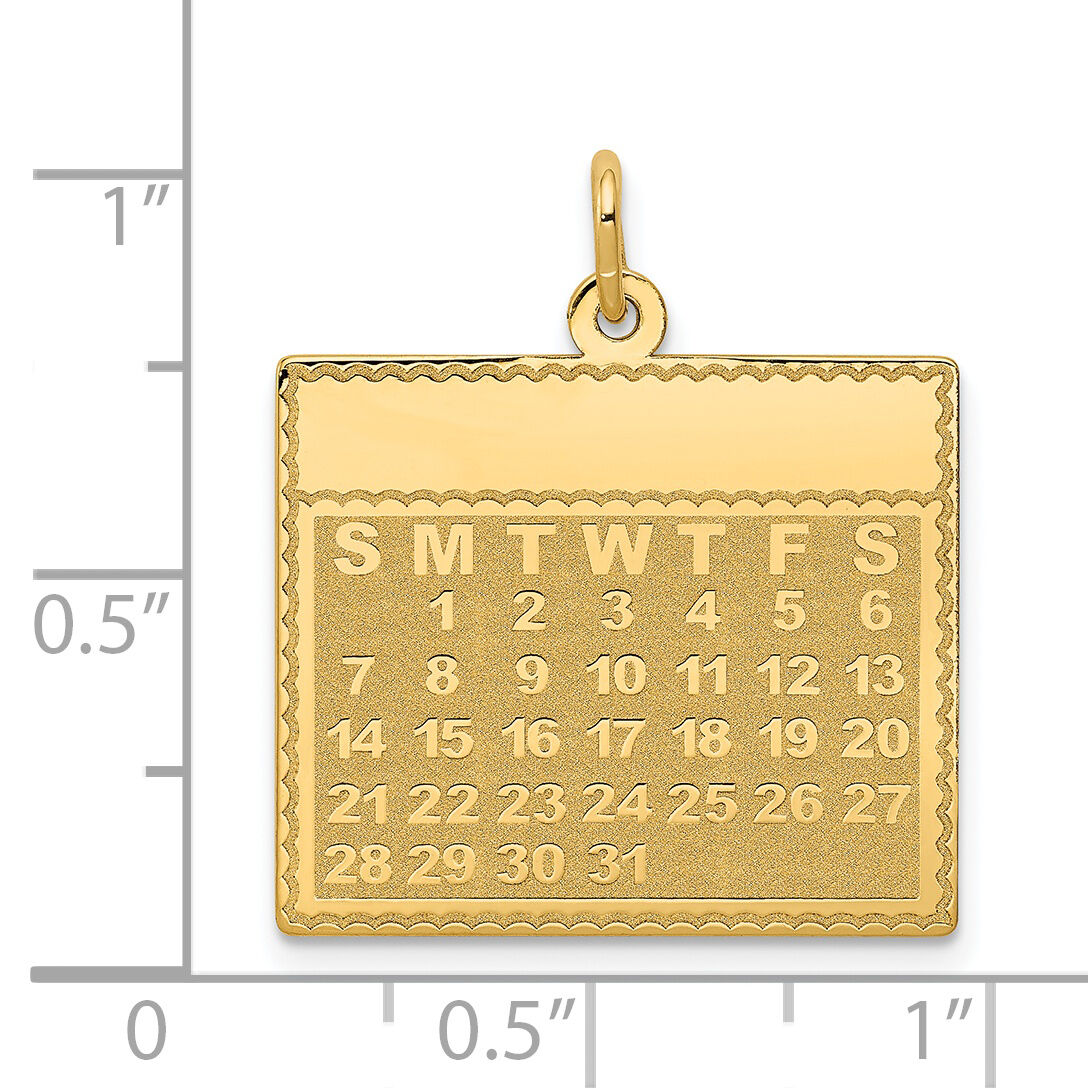 14k Monday the First Day Calendar Pendant-YC462