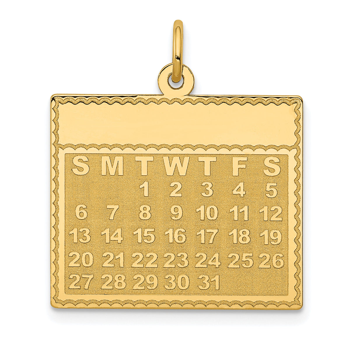 14k Tuesday the First Day Calendar Pendant-YC463