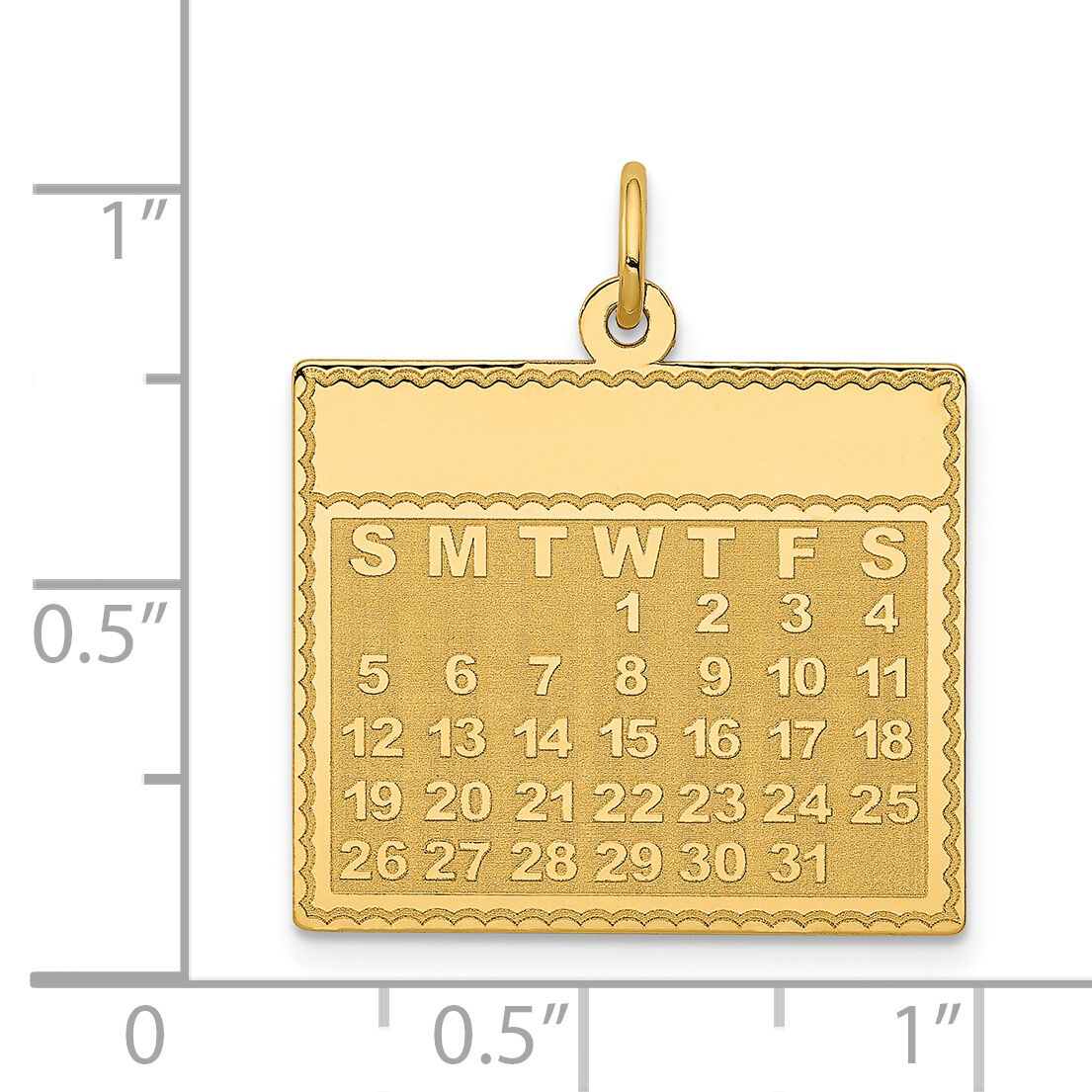 14k Wednesday the First Day Calendar Pendant-YC464