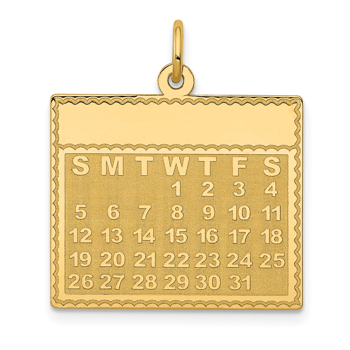14k Wednesday the First Day Calendar Pendant-YC464