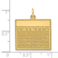 14k Saturday the First Day Calendar Pendant-YC467