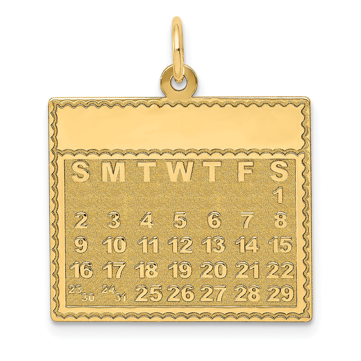 14k Saturday the First Day Calendar Pendant-YC467