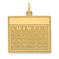 14k Saturday the First Day Calendar Pendant-YC467