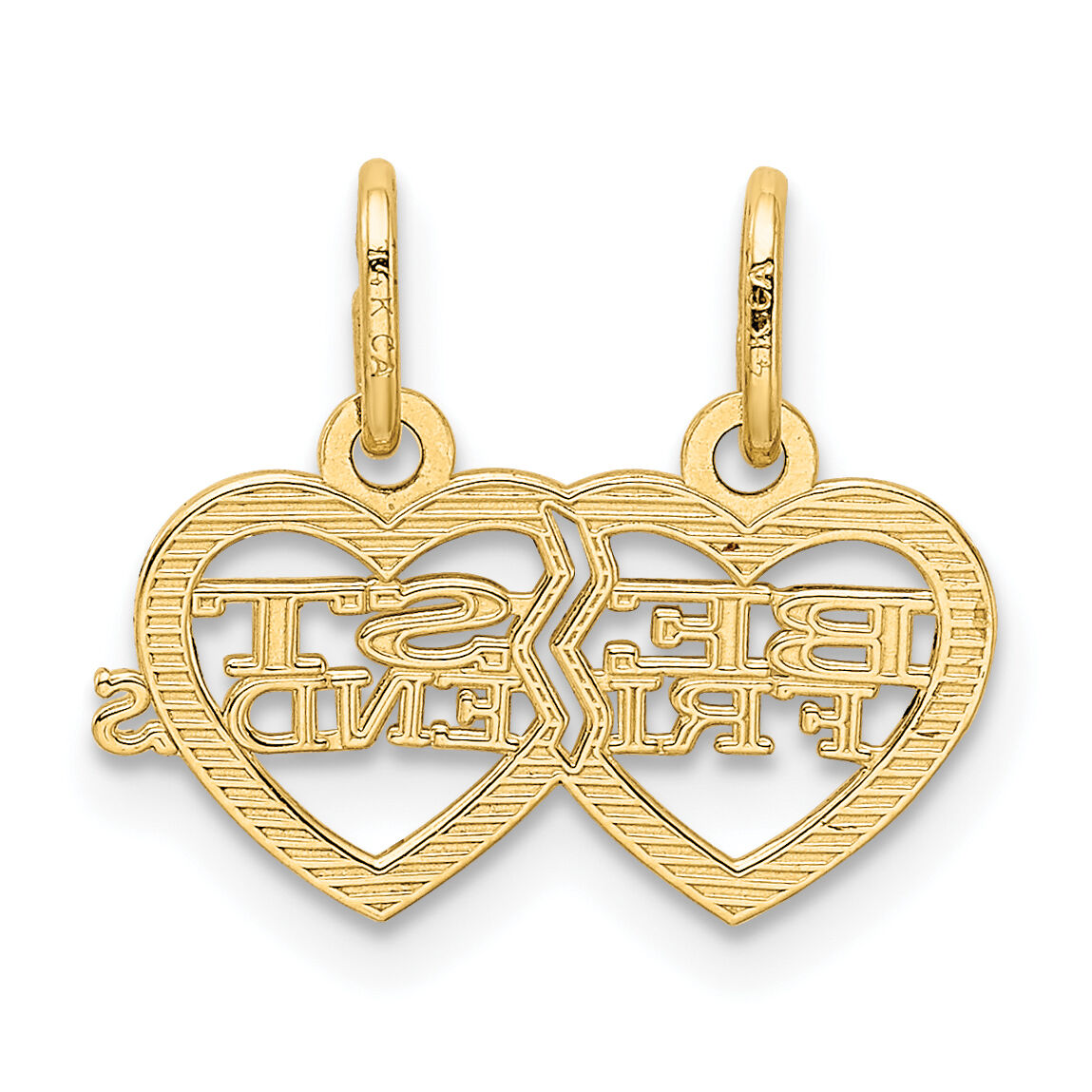 14k Double Heart BEST FRIENDS Break-apart Charm-YC481