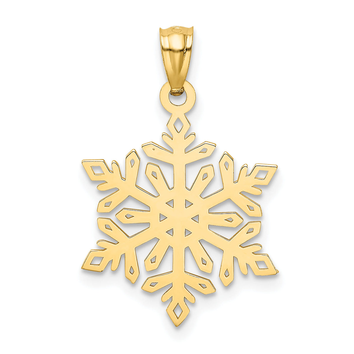 14k Diamond -Cut Snowflake Pendant-YC494