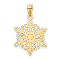 14k Diamond -Cut Snowflake Pendant-YC494