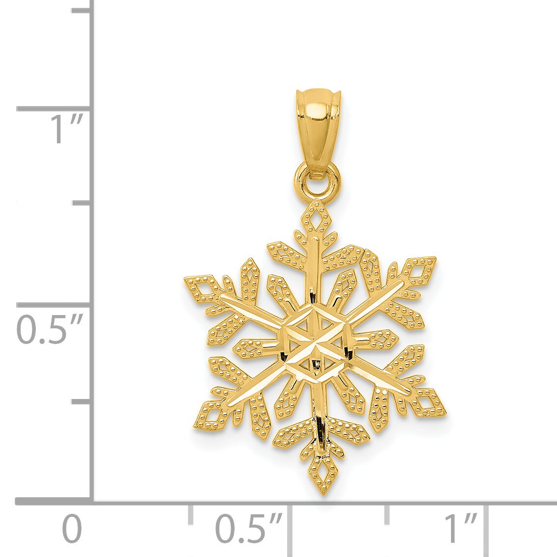 14k Diamond -Cut Snowflake Pendant-YC494
