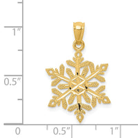 14k Diamond -Cut Snowflake Pendant-YC494