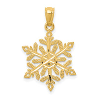 14k Diamond -Cut Snowflake Pendant-YC494