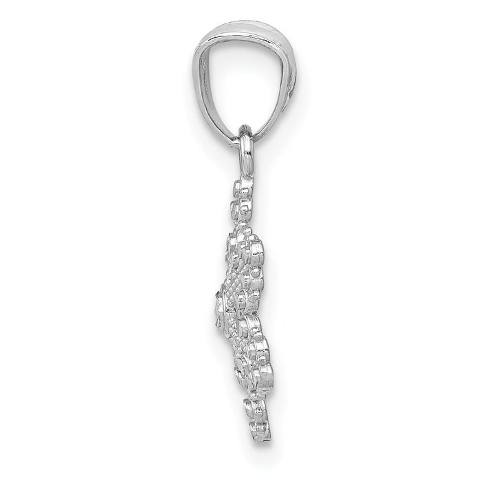 14k White Gold Snowflake Pendant-YC495