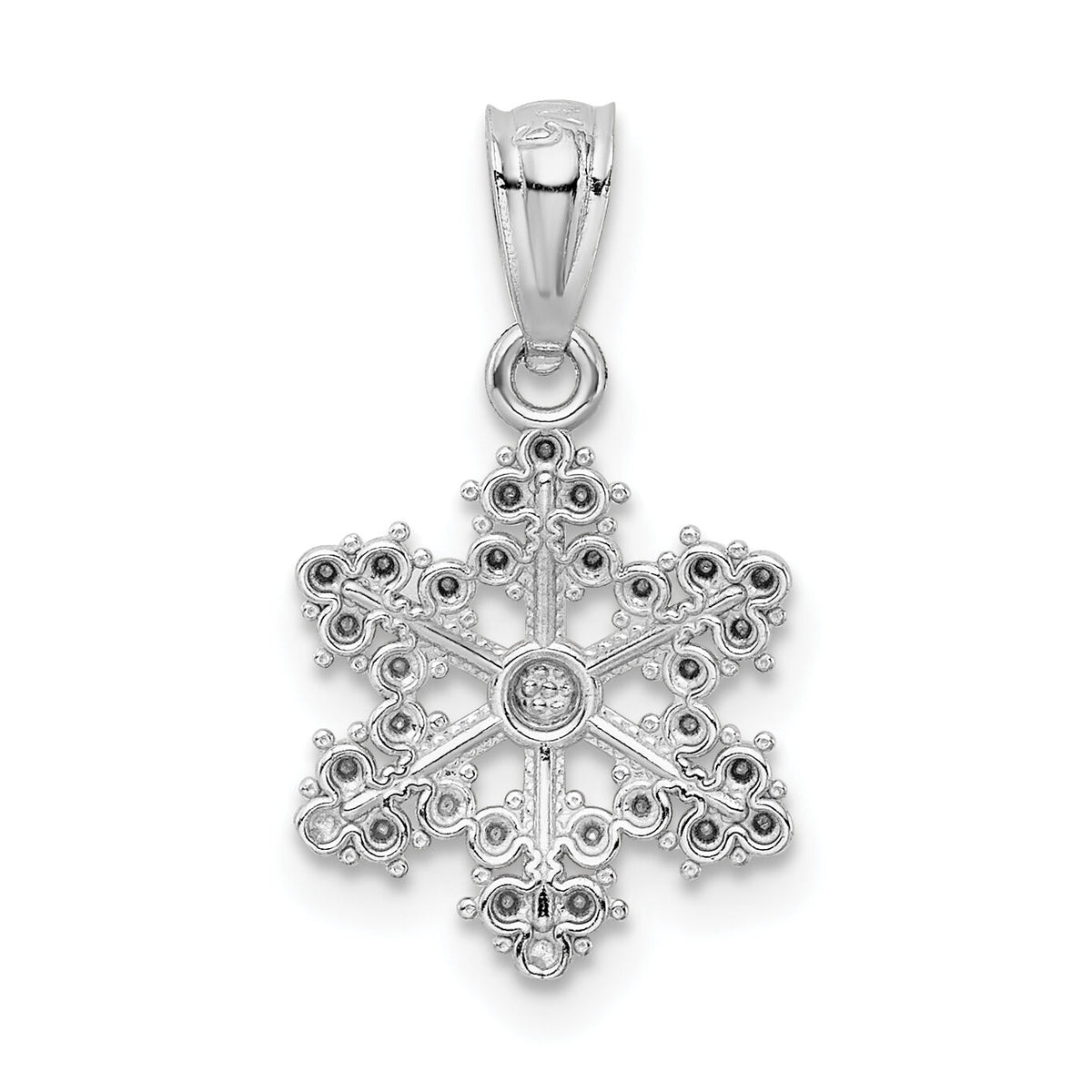 14k White Gold Snowflake Pendant-YC495