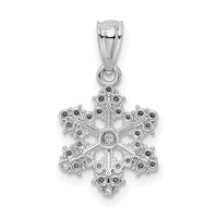 14k White Gold Snowflake Pendant-YC495