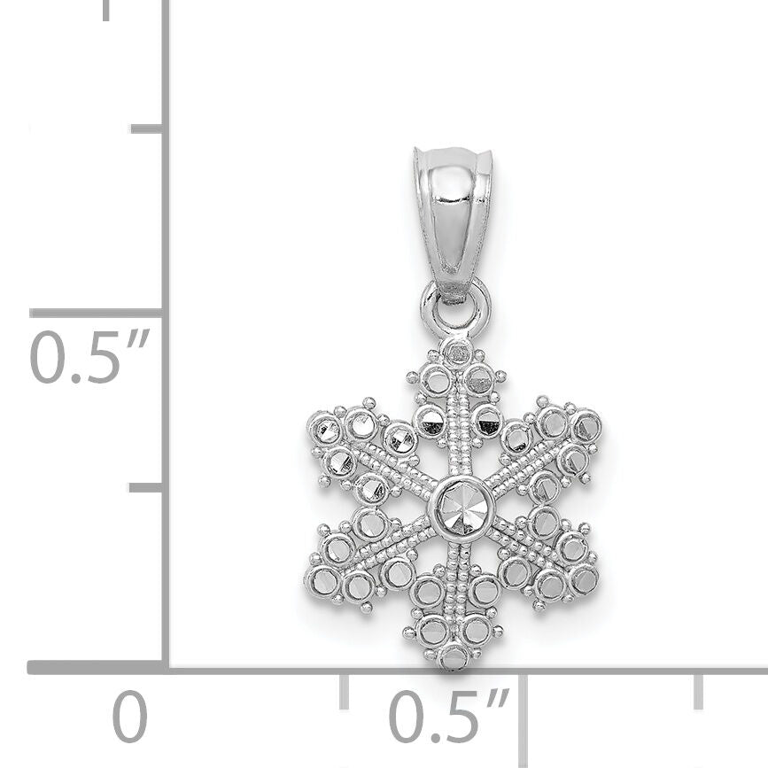 14k White Gold Snowflake Pendant-YC495
