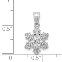 14k White Gold Snowflake Pendant-YC495