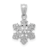 14k White Gold Snowflake Pendant-YC495