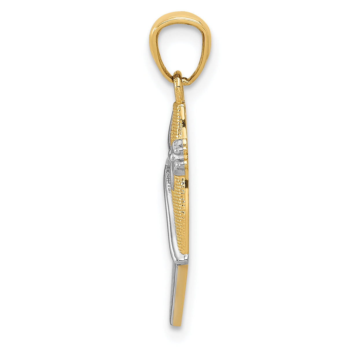 14K w/Rhodium Ballet Shoe Pendant-YC524