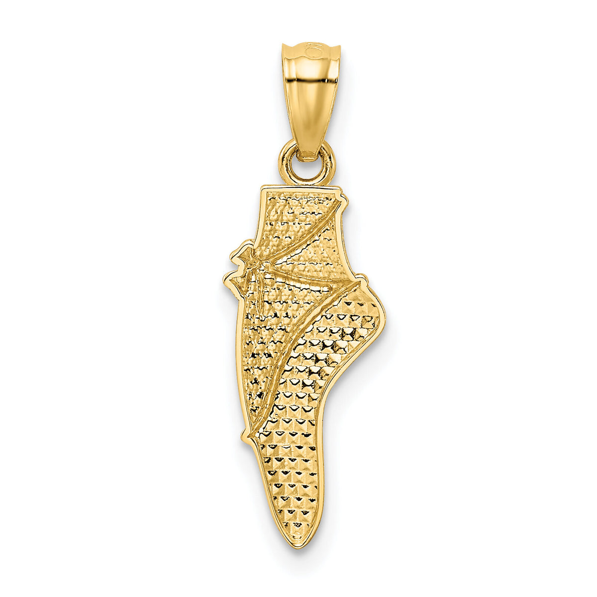 14K w/Rhodium Ballet Shoe Pendant-YC524