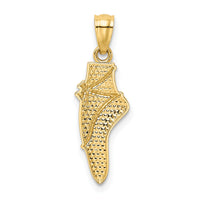 14K w/Rhodium Ballet Shoe Pendant-YC524