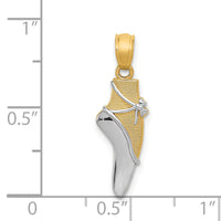 14K w/Rhodium Ballet Shoe Pendant-YC524