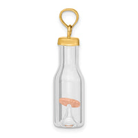 14k 3-D Mini Penny in Glass Bottle Pendant-YC549