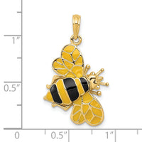 14k Enameled 3-D Bumblebee Pendant-YC576