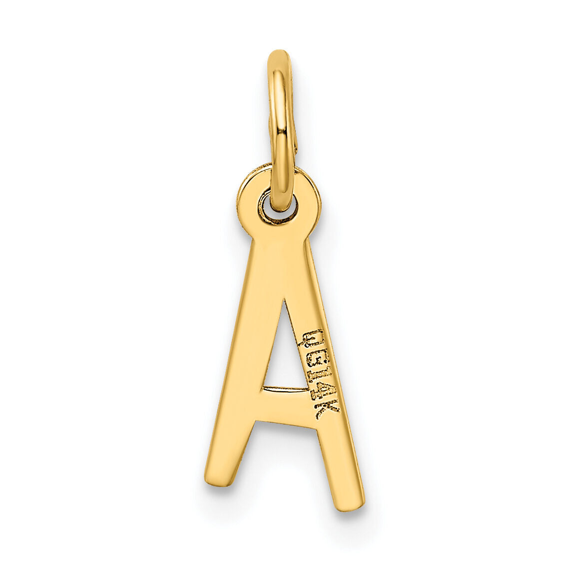 14k Small Slanted Block Letter A Initial Charm-YC644A