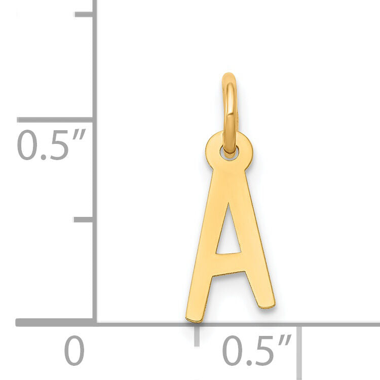 14k Small Slanted Block Letter A Initial Charm-YC644A