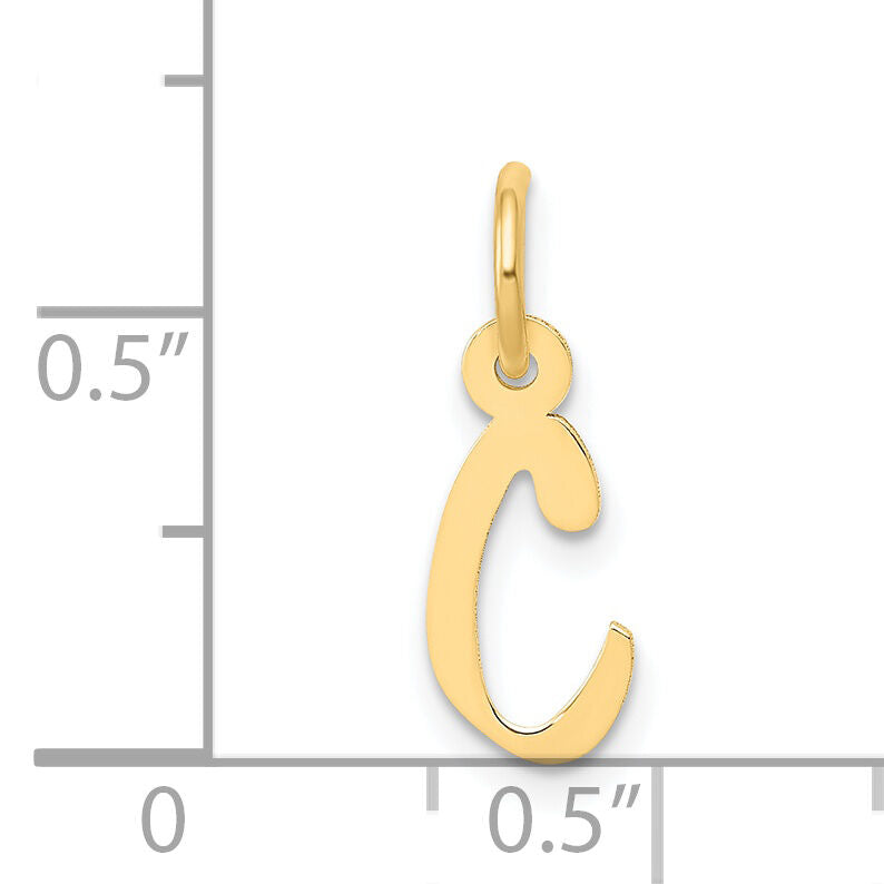 14k Small Slanted Block Letter C Initial Charm-YC644C