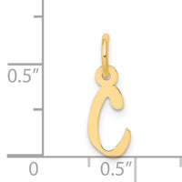 14k Small Slanted Block Letter C Initial Charm-YC644C