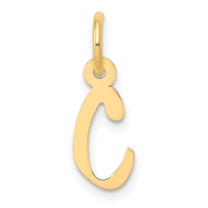 14k Small Slanted Block Letter C Initial Charm-YC644C
