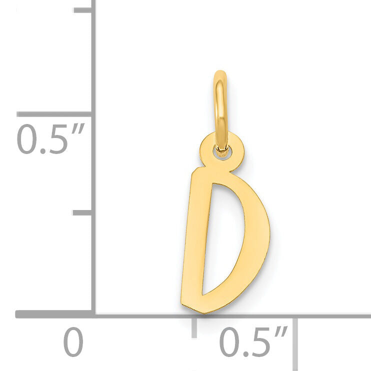 14k Small Slanted Block Letter D Initial Charm-YC644D