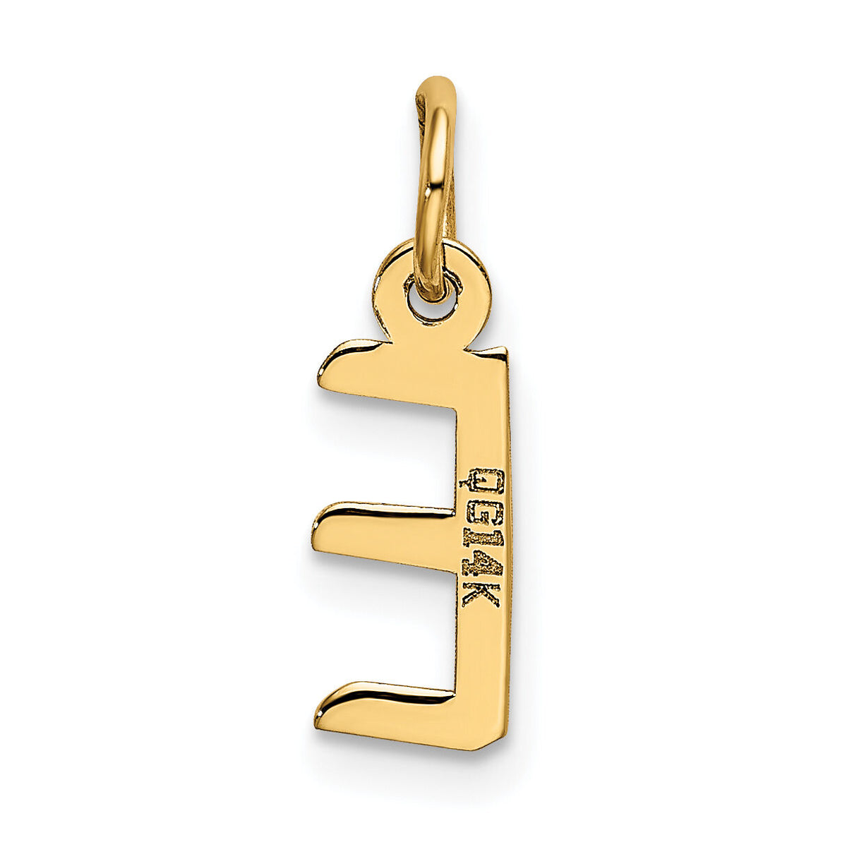 14k Small Slanted Block Letter E Initial Charm-YC644E
