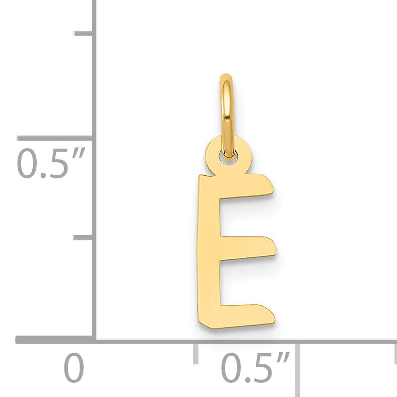 14k Small Slanted Block Letter E Initial Charm-YC644E