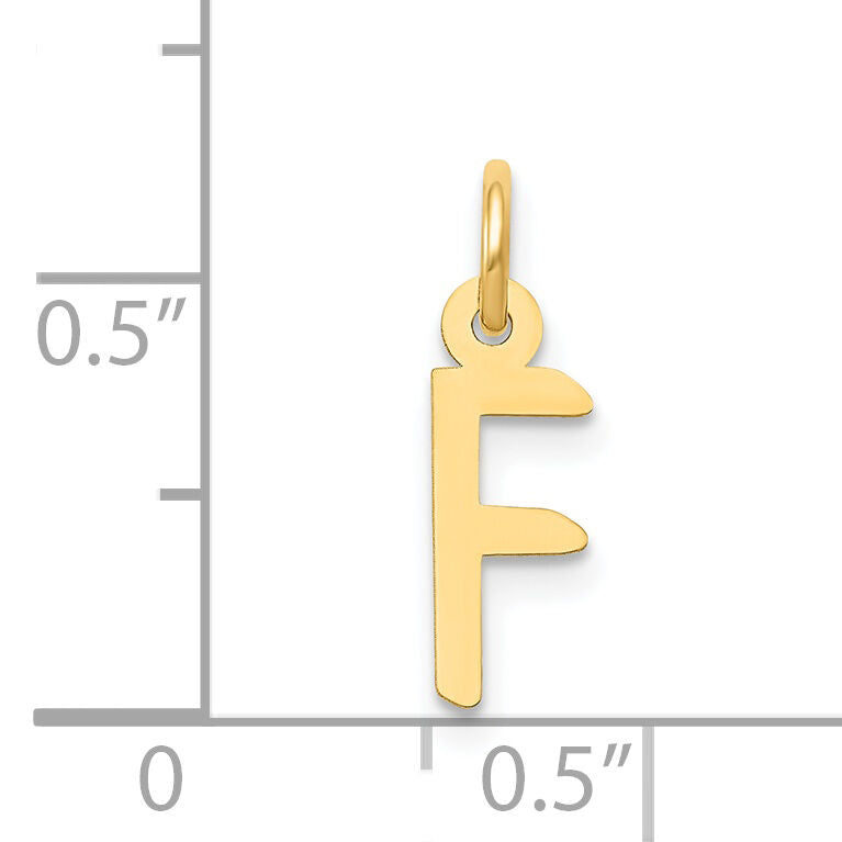 14k Small Slanted Block Letter F Initial Charm-YC644F
