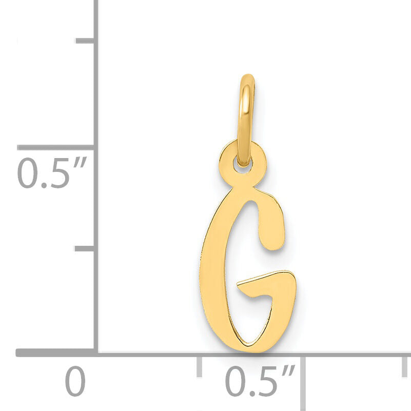14k Small Slanted Block Letter G Initial Charm-YC644G