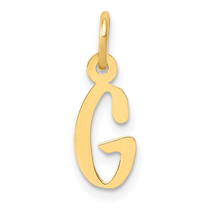 14k Small Slanted Block Letter G Initial Charm-YC644G
