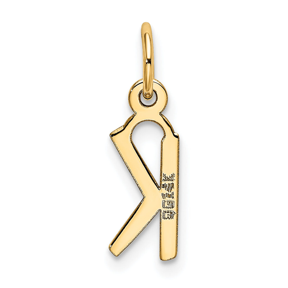 14k Small Slanted Block Letter K Initial Charm-YC644K