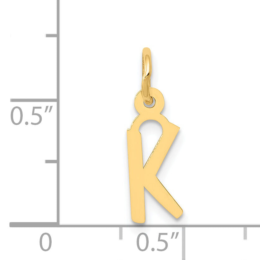 14k Small Slanted Block Letter K Initial Charm-YC644K