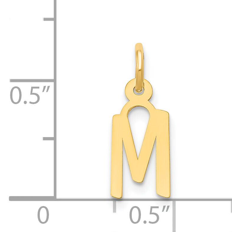 14k Small Slanted Block Letter M Initial Charm-YC644M