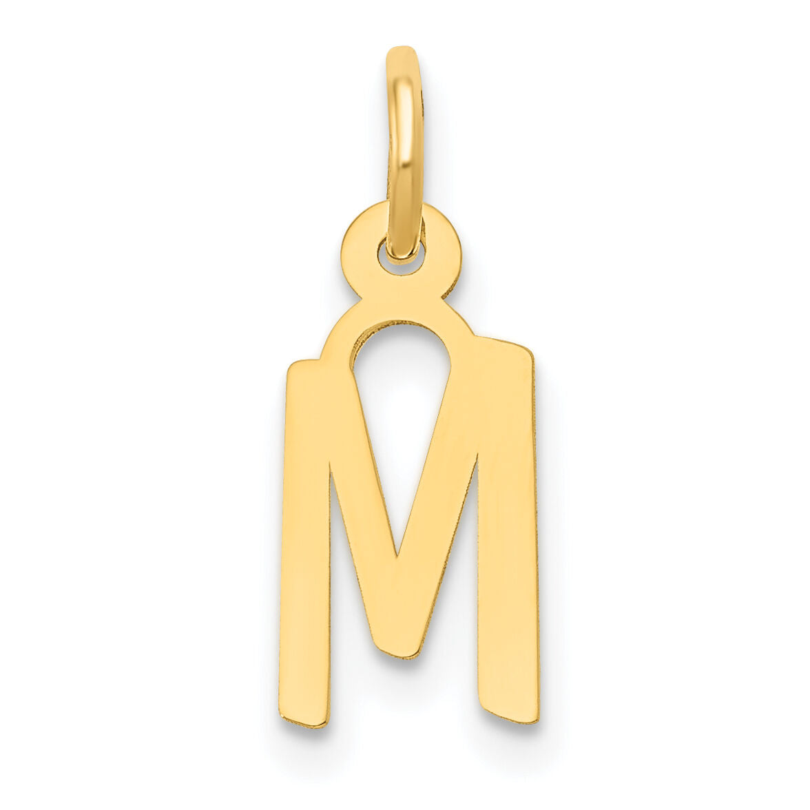 14k Small Slanted Block Letter M Initial Charm-YC644M