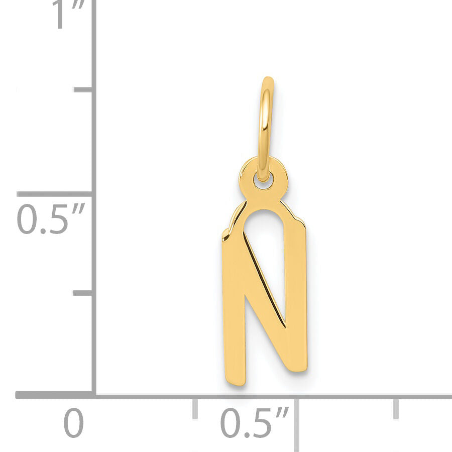 14k Small Slanted Block Letter N Initial Charm-YC644N