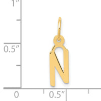 14k Small Slanted Block Letter N Initial Charm-YC644N